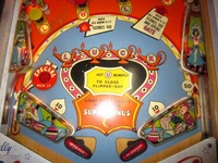 Image # 58006: Bazaar Lower Playfield 
(Bally manufactured this game using white flippers with white rubbers on them.)