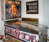 Image # 54705: Rolling Stones Later Production Cabinet Art - Red Tongue 
(This is original factory paint. After this photo was taken, the cabinet was completely repainted. Serial number ERS 5333.)