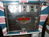 Image # 54707: Rolling Stones Later Production Cabinet Art - Red Tongue 
(This is original factory paint. After this photo was taken, the cabinet was completely repainted. Serial number ERS 5333.)