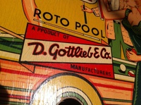Image # 64027: Roto Pool Sample Game - Logo Misspelling 
(The word 'Product' is misspelled. Serial number 08023 S.)