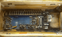 Image # 74637: Safari Early Production Inside Cabinet - No Extra Ball Jack 
(The factory did not cable a jack for the optional Add-A-Ball Relay Assembly. Serial number 1098.)