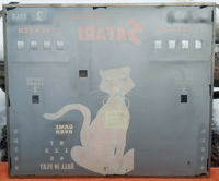 Image # 74625: Safari Early Production Backglass - Reverse 
(From the game with serial number 1098. This game has no provision for 7-ball play.)