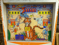Image # 74615: Safari Early Production Backglass 
(Serial number 1098.)