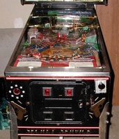 Image # 31659: Secret Service Cabinet - Front 
(The two spinning targets do not match the game in the manufacturer's flyer. The bumper cap colors are reversed as well.)