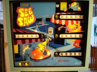 Image # 37424: See Saw Illuminated German Backglass 
(Serial number 2542 or 2642.)