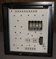 Image # 41026: See Saw Whitewood Backbox - Front 
(An extra zero was penciled on the insert next to the score reels. No replay mechanism is needed for this test backbox.)