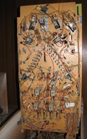 Image # 41037: See Saw Whitewood Playfield Wiring 
(Notice there are no wells along the right edge to allow the support stick to prop up this playfield.)