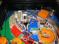 Image # 20799: The Addams Family Special Collectors Edition Upper Playfield - Ramp Removed 
(Note that the ramp has been removed in this photo.)