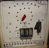Image # 53845: Beat the Clock Behind Backglass 
(The backbox briefly shown here is incorrect for this game. It belongs to a Gottlieb Spin-A-Card game. )