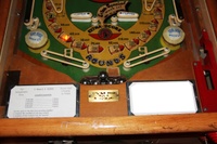 Image # 64569: Sharpshooter Lower Playfield 
(We obscured the name of the game owner on on the small metal plaque.)