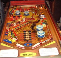 Image # 12766: Sharpshooter Playfield 
(Some drop targets in this image are not original to this game.)