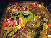 Image # 12767: Sharpshooter Illuminated Upper Playfield 
(Some drop targets in this image are not original to this game.)