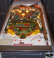 Image # 49294: Sheba Illuminated Playfield 
(The coin door has been repainted. Serial number SH-1016.)