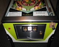 Image # 41243: Beat Time Cabinet - Front - Blue Version #90909 
(The front of this cabinet has been repainted but is included here to show its other features. Serial number 90909.)