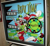 Image # 41229: Beat Time Backglass - Blue Version #90909 
(Serial number 90909.)