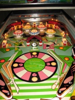 Image # 41234: Beat Time Illuminated Playfield - Blue Version #90909 
(Serial number 90909.)