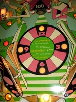 Image # 41239: Beat Time Illuminated Playfield - Detail - Blue Version #90909 
(Serial number 90909.)