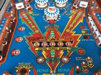 Image # 75801: The Six Million Dollar Man Early Production Middle Playfield 
(Serial number ESM1097.)