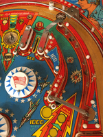 Image # 75816: The Six Million Dollar Man Playfield - Detail 
(Serial number ESM1153.)