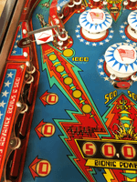 Image # 75817: The Six Million Dollar Man Playfield - Detail 
(Serial number ESM1153.)