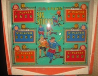 Image # 43067: Six Sticks Backglass 
(Serial number SK 1560.)