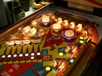 Image # 55860: Sky Jump Illuminated Upper Playfield 
(Note the Star Special is lit.)