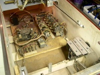 Image # 55863: Sky Jump Inside Cabinet 
(The playfield is in its service position.)