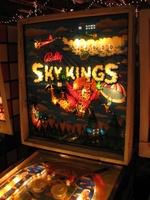 Image # 46737: Sky Kings Illuminated Backglass 
(Serial number 1858.)