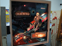 Image # 83563: Skylab Illuminated Backglass 
(Photographed at the 2014 Northwest Pinball and Arcade Show.)