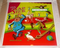Image # 36814: Slap Stick Backglass 
(This glass is original stock.)