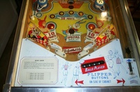 Image # 23538: Slick Chick Lower Playfield 
(On this playfield, the rubbered posts below the flippers have been moved closer to the outhole.)