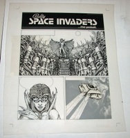 Image # 70459: Space Invaders Blackline Advertisement Artwork - Page 3 of 8 
(Artist: Paul Faris.India ink on Mylar.)