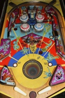 Image # 54709: Space Time Playfield 
(This game has a laminated cabinet. Serial number 5438.)
