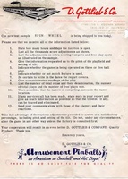Image # 38081: Spin Wheel Sample Game - Letter To Operators 
(This letter accompanied each shipped sample game and advised operators what data to collect on location.)