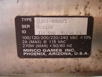 Image # 55714: Spirit of 76 Serial Number 
(Serial number 00109 located inside the coin door.)