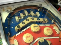 Image # 55708: Spirit of 76 Upper Playfield - Star Rollovers 
(Serial number 00109.)