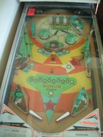 Image # 22188: Big Ben Playfield 
(The pop bumper caps on this game do not match those on the game in the flyer.)