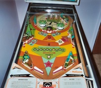 Image # 26400: Big Ben Playfield 
(The pop bumper caps on this game do not match those on the game in the flyer.)