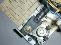 Image # 32358: Star Gazer Inspection Card Showing Date 
(Inspection date is 7/03/80. Game has serial number 732.)