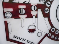 Image # 70928: Stellar Wars Original Playfield Artwork 
(Artist is Constantino Mitchell.Ink and Rubylith marker on Mylar film.Dimensions 31 inches by 44 inches.)