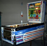 Image # 24329: Subway Cabinet - Right 
(This cabinet has had a layer of non-original paint removed to reveal the factory-painted design.)