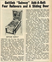 Image # 40665: Subway Cash Box Ad 
(Cash Box, Oct-22-1966, page 123. This ad incorrectly states that 'Subway' has a match feature.)