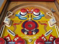 Image # 57740: Summer Time Upper Playfield 
(The round pop bumpers bodies and skirts are reproduction.)