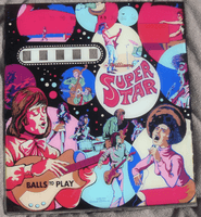 Image # 75770: Super Star Backglass 
(The replay window was blacked out after the game left the factory.)