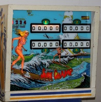 Image # 46669: Surf Champ Sample Game - Illuminated Backglass 
(Serial number 01261 S.)
