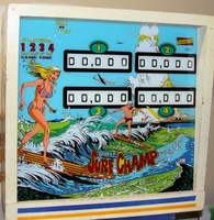 Image # 46668: Surf Champ Sample Game - Backglass 
(Serial number 01261 S.)