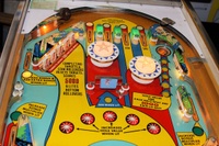 Image # 46671: Surf Champ Sample Game - Illuminated Upper Playfield 
(Serial number 01261 S.)