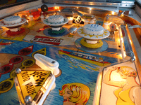 Image # 77500: Surf Side Sample Game - Illuminated Upper Playfield 
(Serial number 01040 S.)
