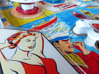 Image # 77503: Surf Side Sample Game - Playfield - Detail 
(Serial number 01040 S.)