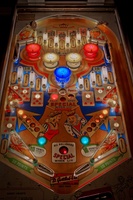 Image # 49023: Sweet Hearts Illuminated Playfield 
(Colored bulbs were used inside the red and blue pop bumpers.)